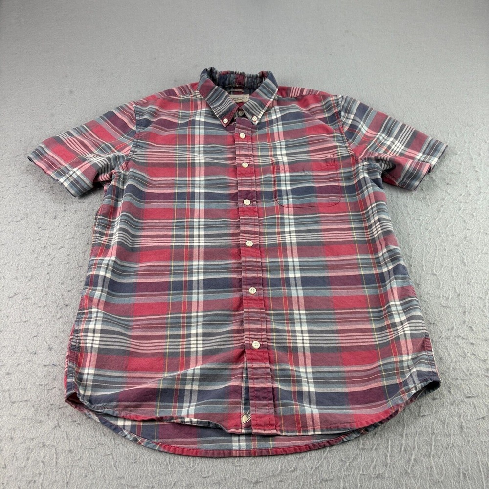 Denim & Supply Ralph‎ Lauren Shirt Mens Medium Red Blue Plaid Button Up Camp